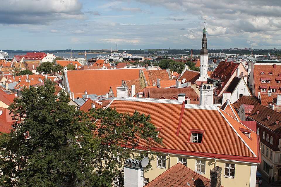 Tallinn's old town rooftops from Toompea